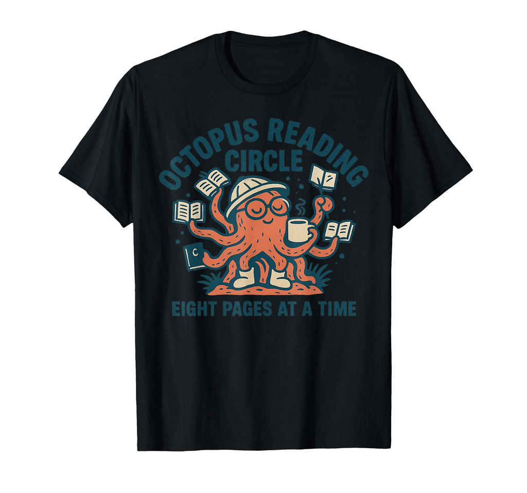 Octopus Reading Circle Book Club Lover T-Shirt - Unique Graphic for Adults - T-Shirt, Sweatshirt, Hoodie