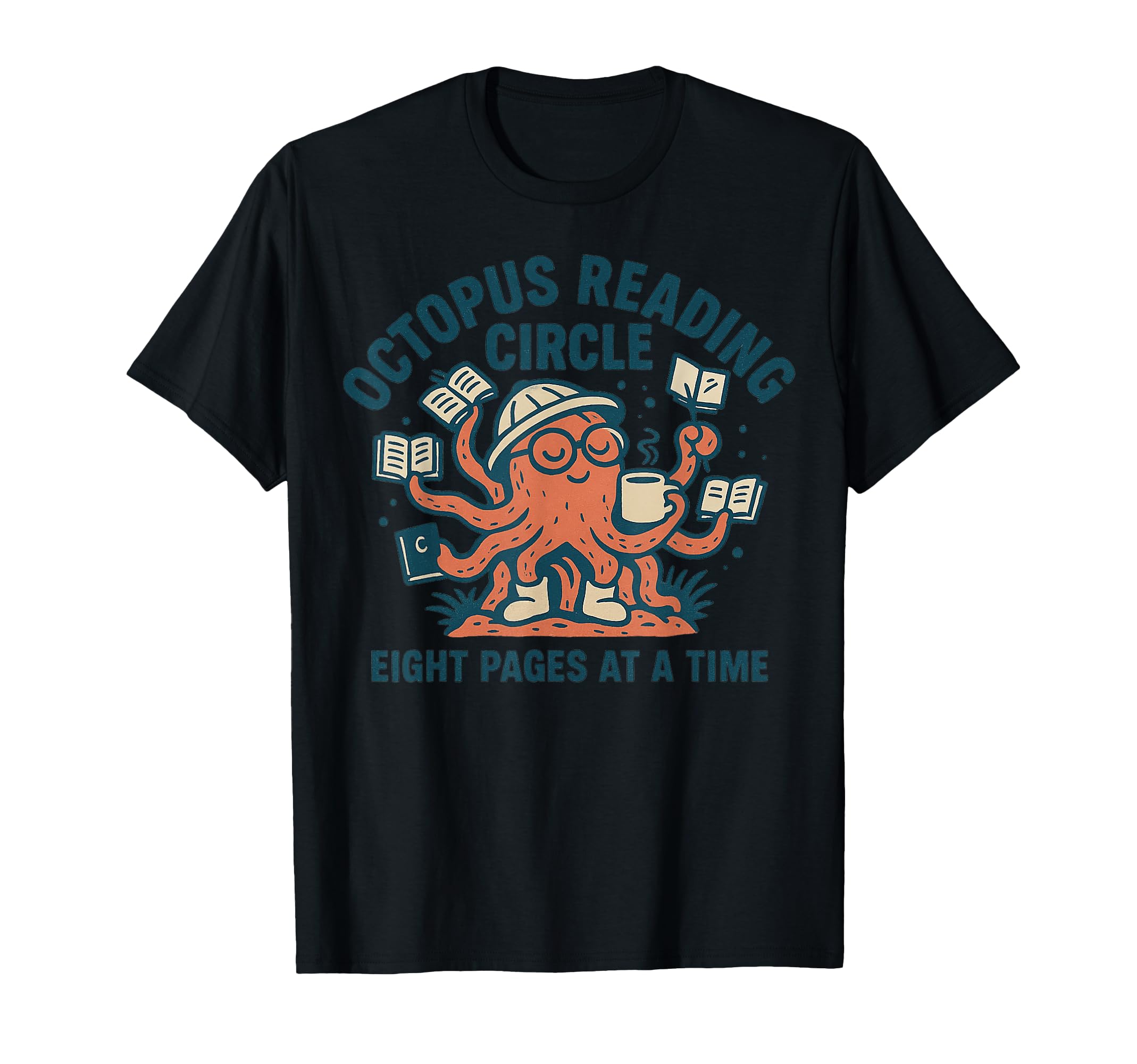Octopus Reading Circle Book Club Lover T-Shirt - Unique Graphic for Adults - T-Shirt, Sweatshirt, Hoodie