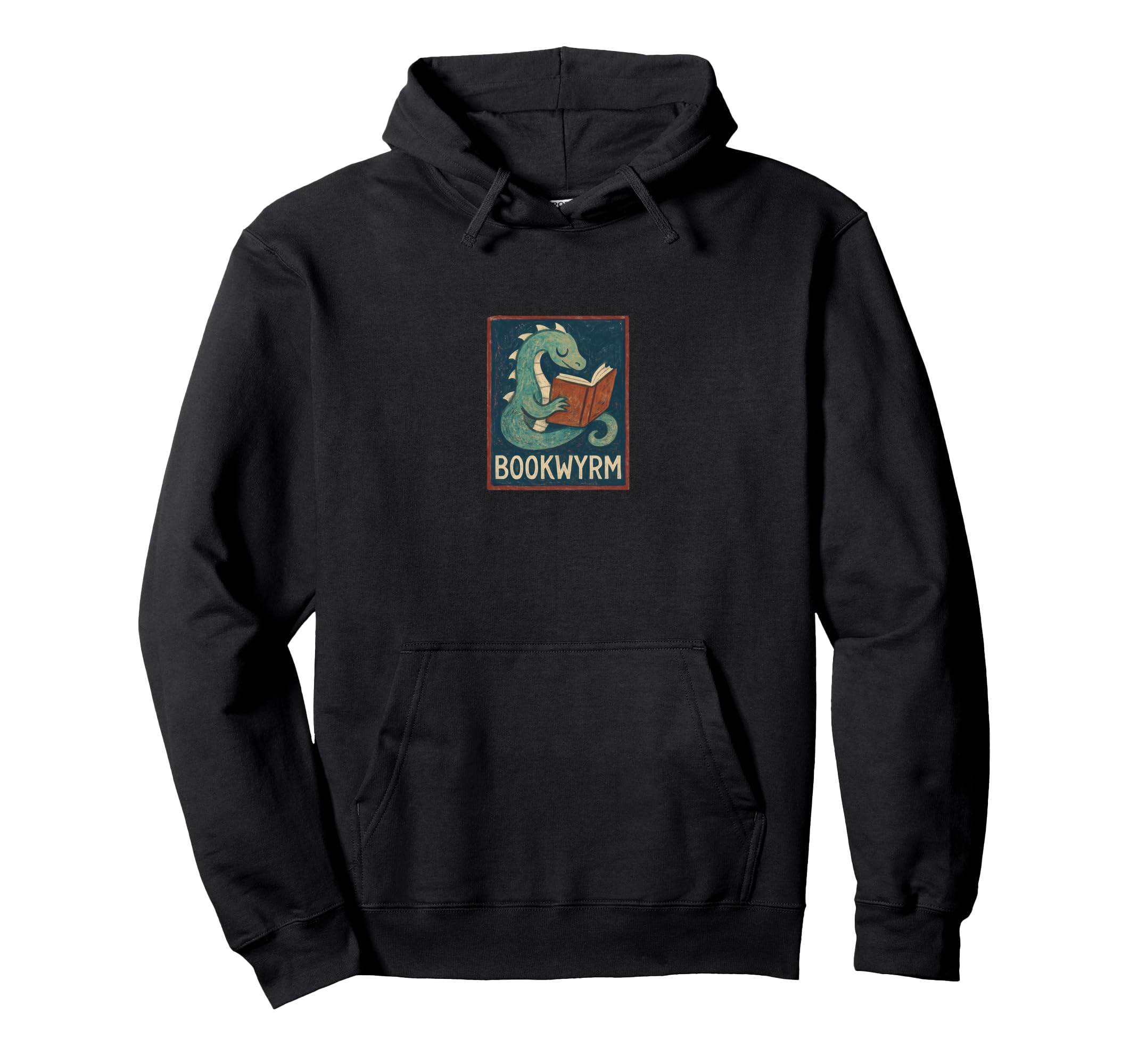 Bookwyrm Book Wyrm Illustration Dragon Hoodie - Trendy Graphic for Adults - T-Shirt, Sweatshirt, Hoodie