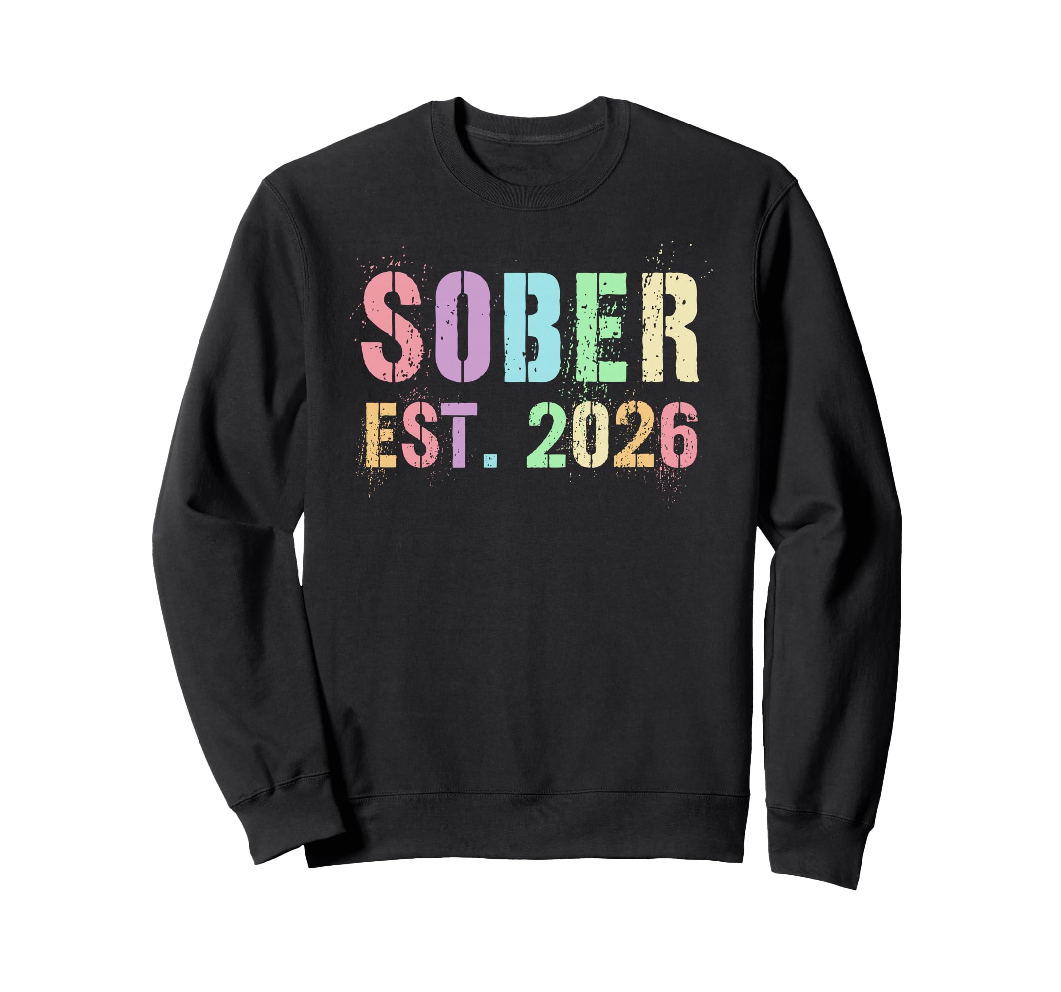 Sarcastic Sober Est 2026 Alcoholics Sweatshirt - Graphic Print for Adults - T-Shirt, Sweatshirt, Hoodie
