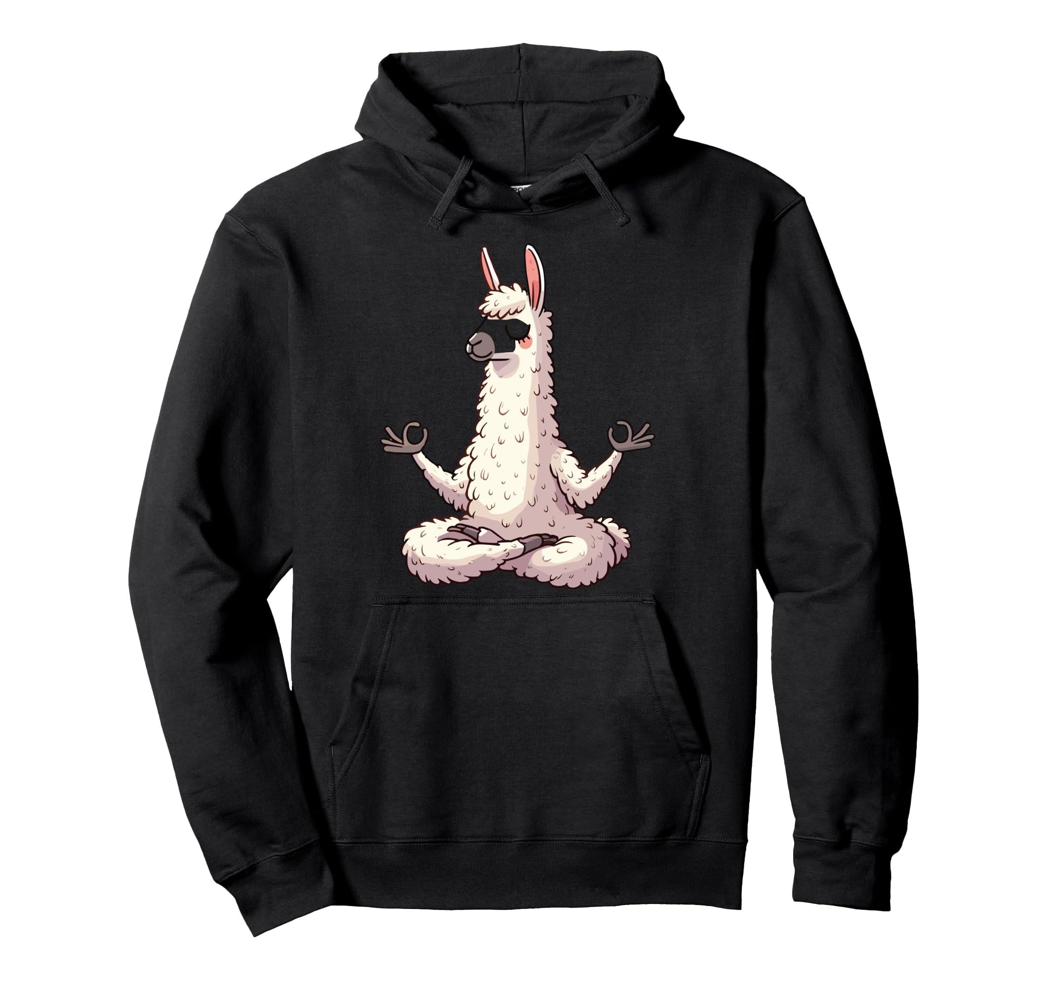 Meditation Llama Yoga Pose Relaxing Hoodie - Aesthetic Graphic Men Women - T-Shirt, Sweatshirt, Hoodie