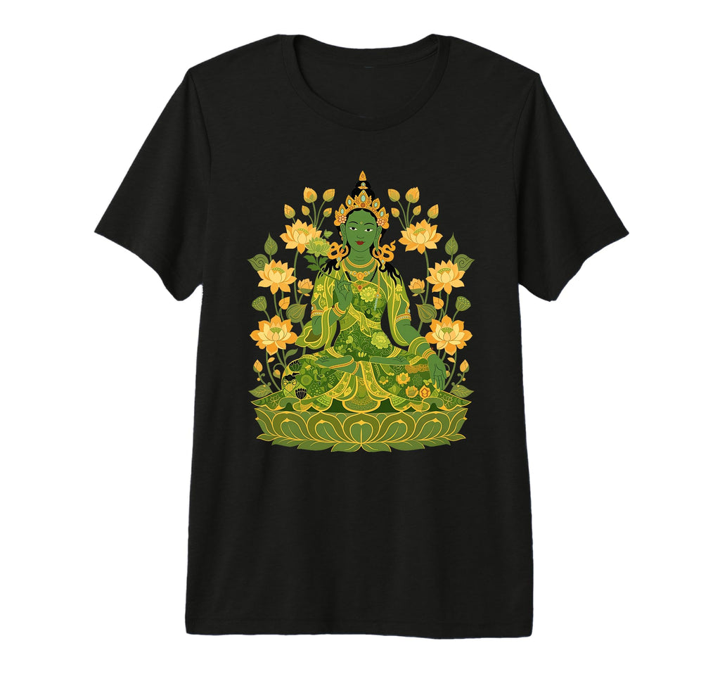 Green Tara Tibetan Buddhism Lotus T-Shirt - Graphic Print for Adults - T-Shirt, Sweatshirt, Hoodie