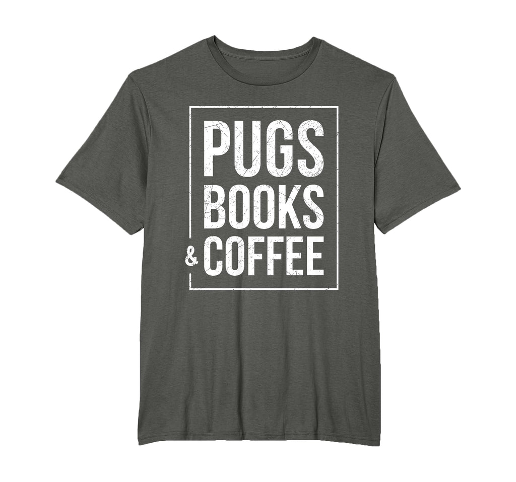 Pugs Books And Coffee T-Shirt - Graphic Print for Adults - T-Shirt, Sweatshirt, Hoodie