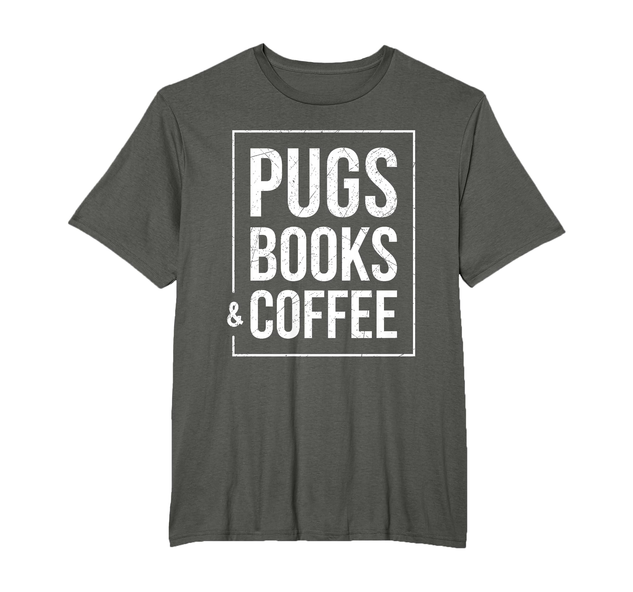 Pugs Books And Coffee T-Shirt - Graphic Print for Adults - T-Shirt, Sweatshirt, Hoodie