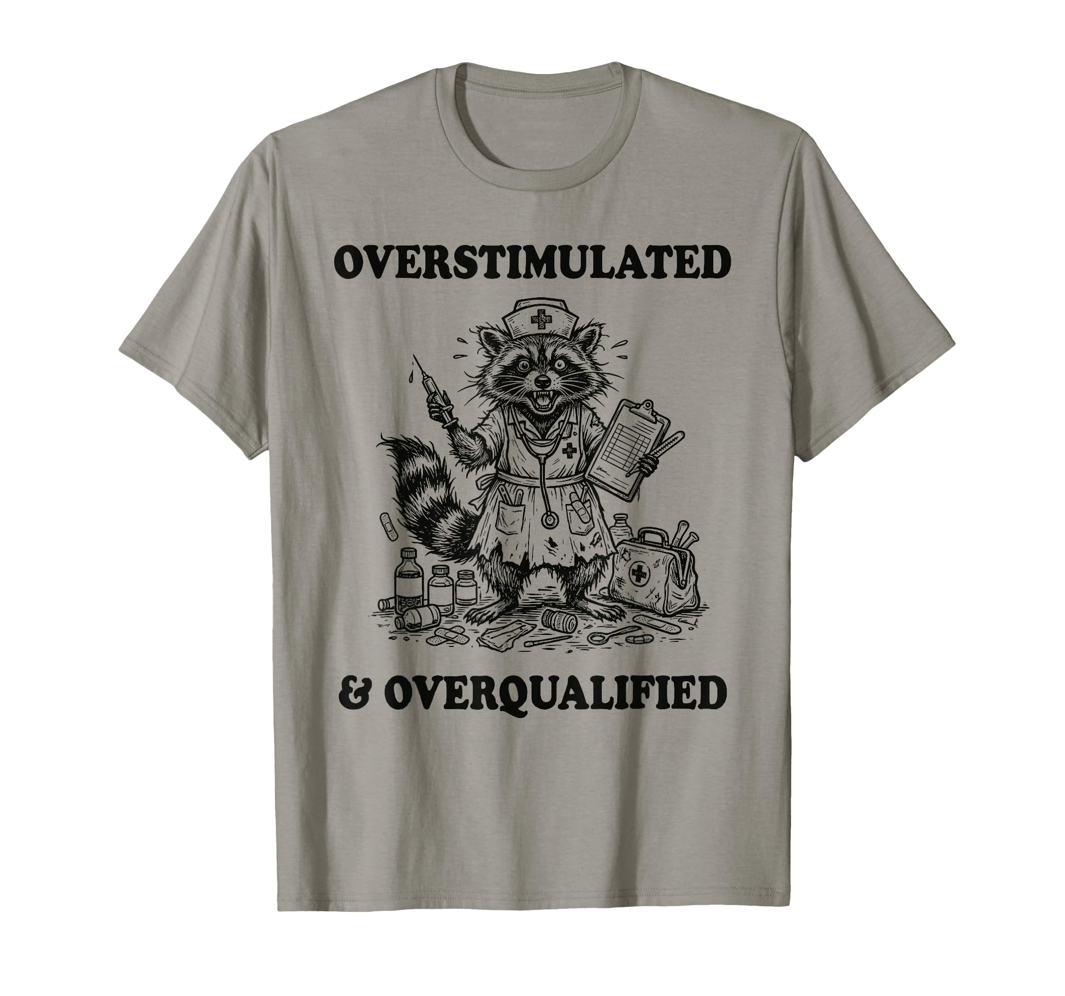 Overstimulated And Overqualified Funny T-Shirt - Minimalist Print Unisex - T-Shirt, Sweatshirt, Hoodie