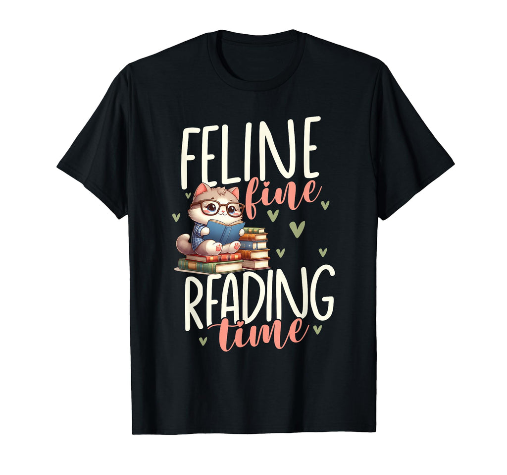 Cats Books Literature Reading T-Shirt - Casual Everyday Wear Men Women - T-Shirt, Sweatshirt, Hoodie