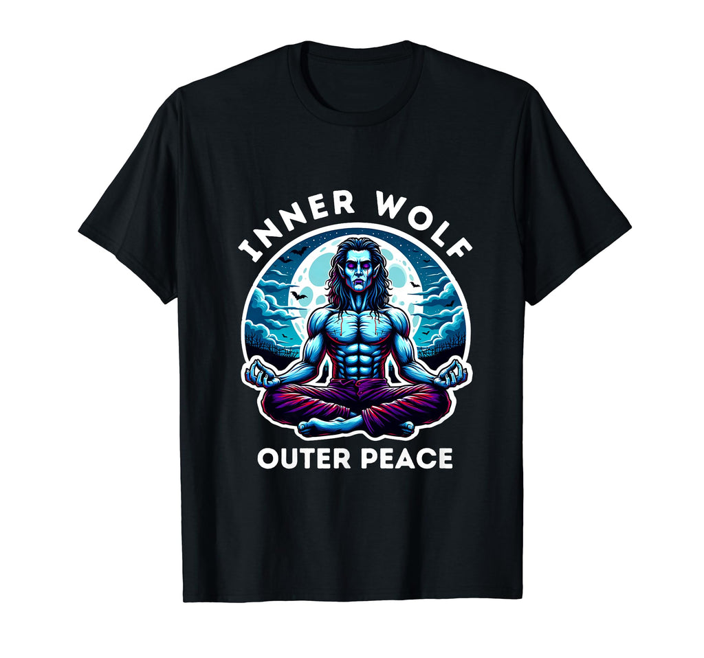 Meditating Werewolf Moonlight Horror T-Shirt - Streetwear Style Men Women - T-Shirt, Sweatshirt, Hoodie