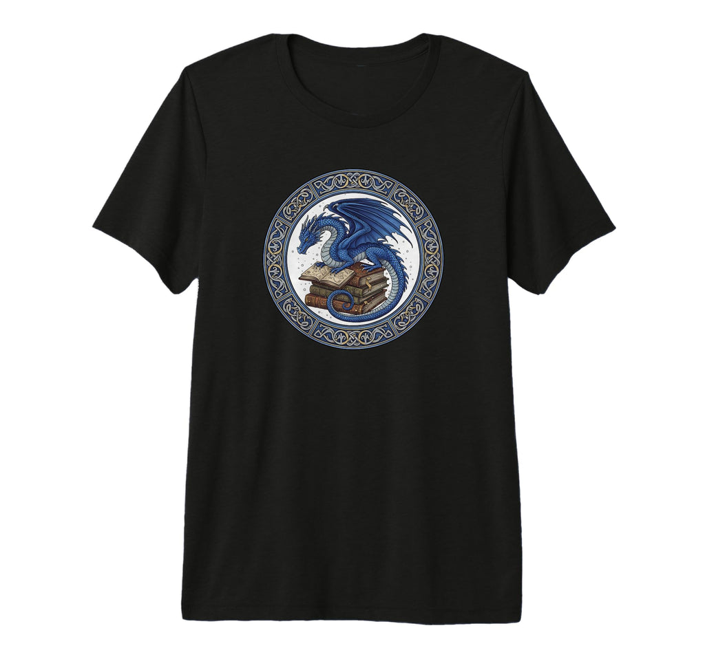 Book Lover Dragon Books Bookworm T-Shirt - Custom Art Print Unisex - T-Shirt, Sweatshirt, Hoodie