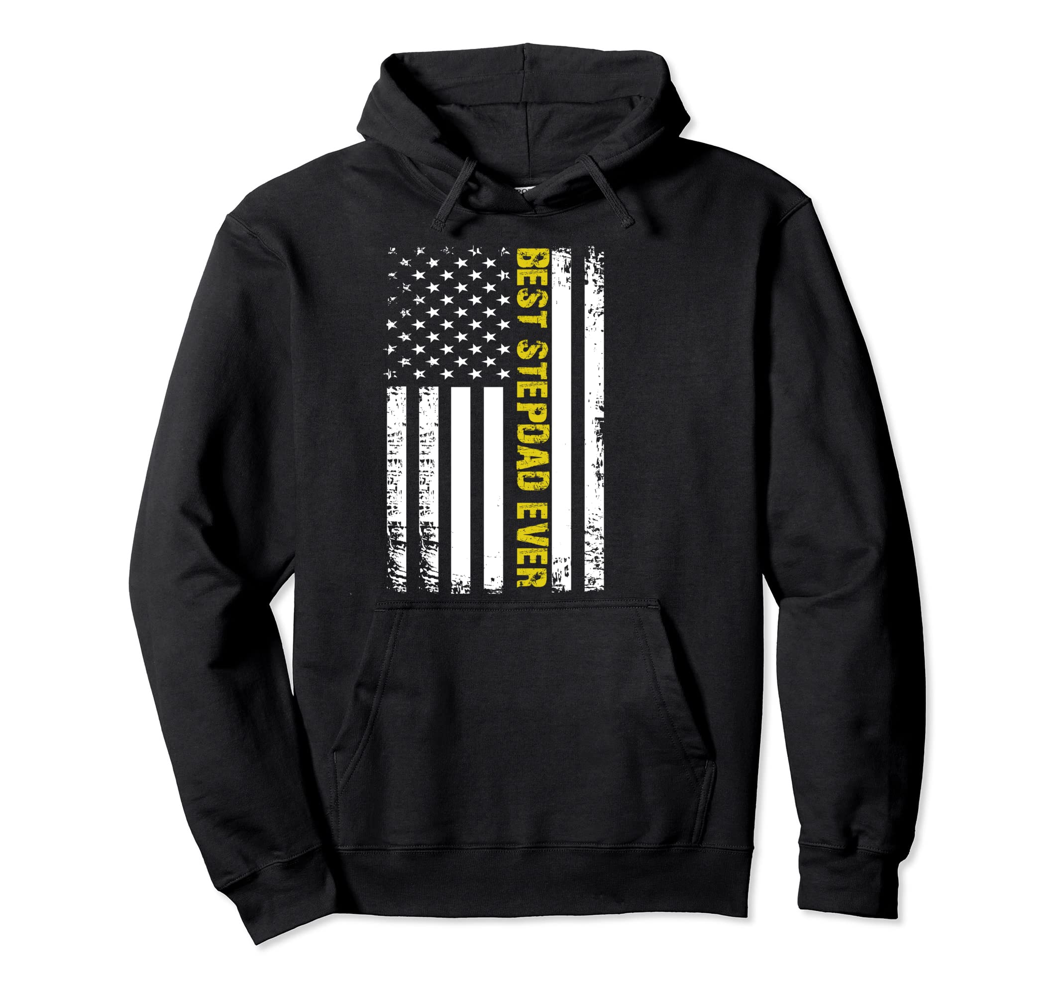 Best Step Dad Ever Patriotic Usa Hoodie - Minimalist Print Men Women - T-Shirt, Sweatshirt, Hoodie