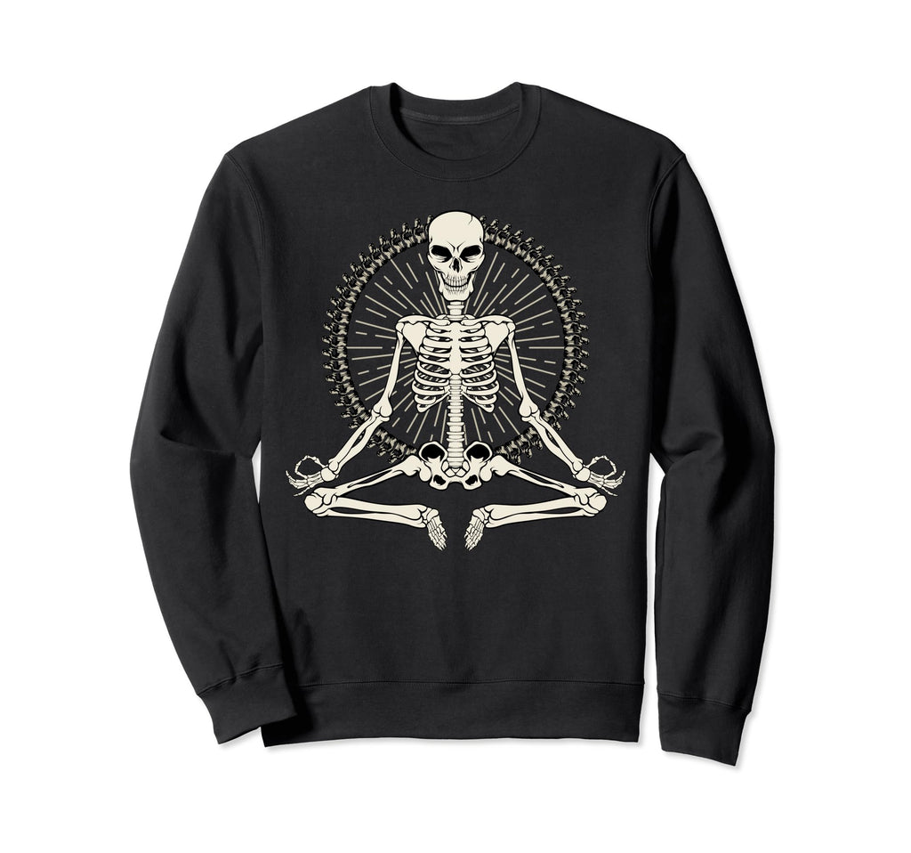 Skeleton Meditating Yoga Namaste 7 Sweatshirt - Minimalist Print Men Women - T-Shirt, Sweatshirt, Hoodie