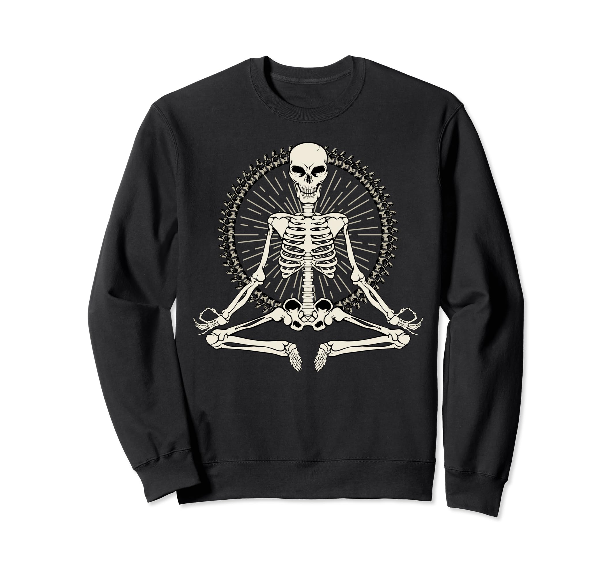 Skeleton Meditating Yoga Namaste 7 Sweatshirt - Minimalist Print Men Women - T-Shirt, Sweatshirt, Hoodie