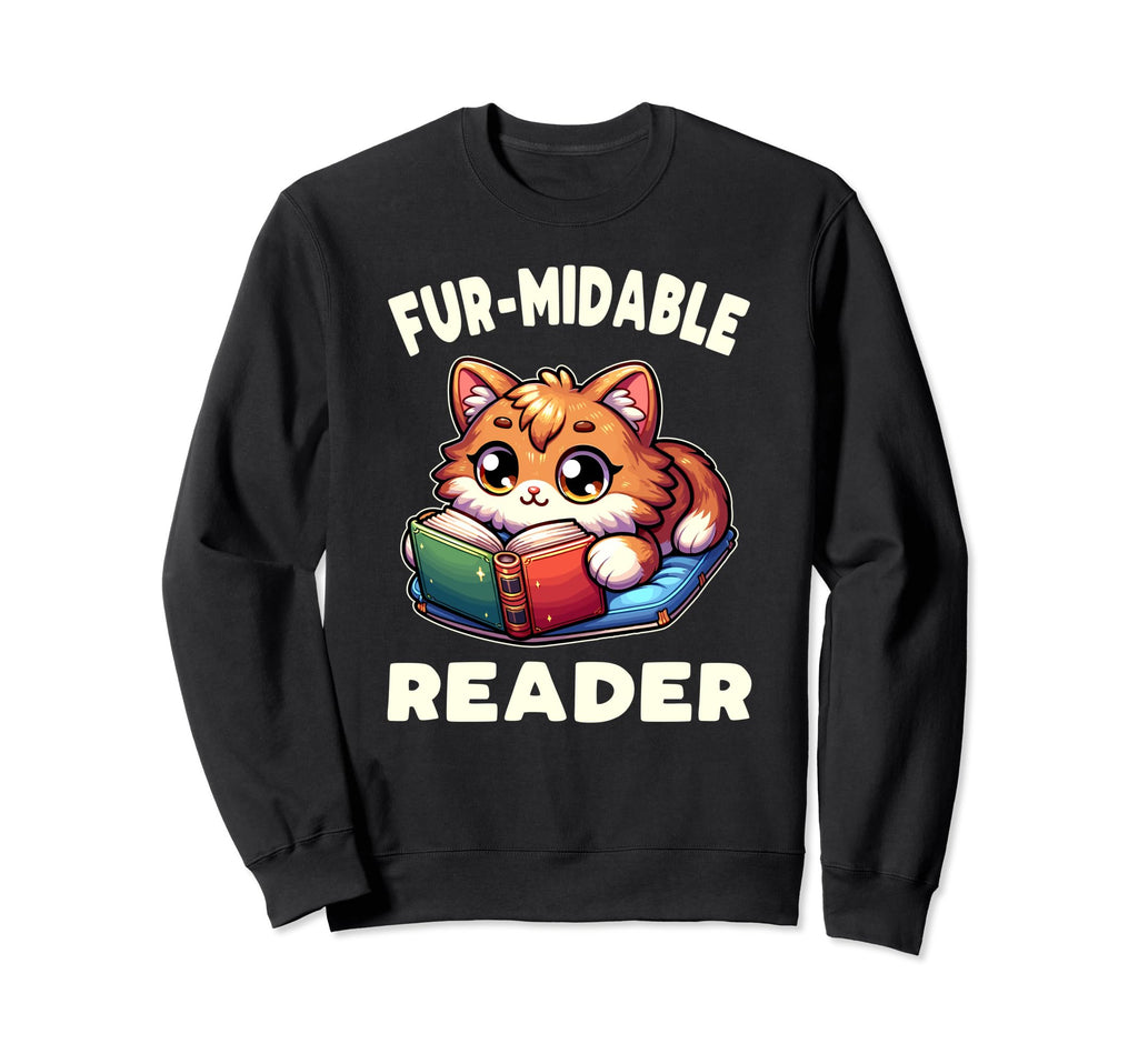 Reading Book Cat Library Reading Sweatshirt - Novelty Apparel for Adults - T-Shirt, Sweatshirt, Hoodie