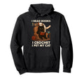 Read Books Crochet Pet Lazy Black Cat Hoodie - Trendy Graphic Men Women - T-Shirt, Sweatshirt, Hoodie
