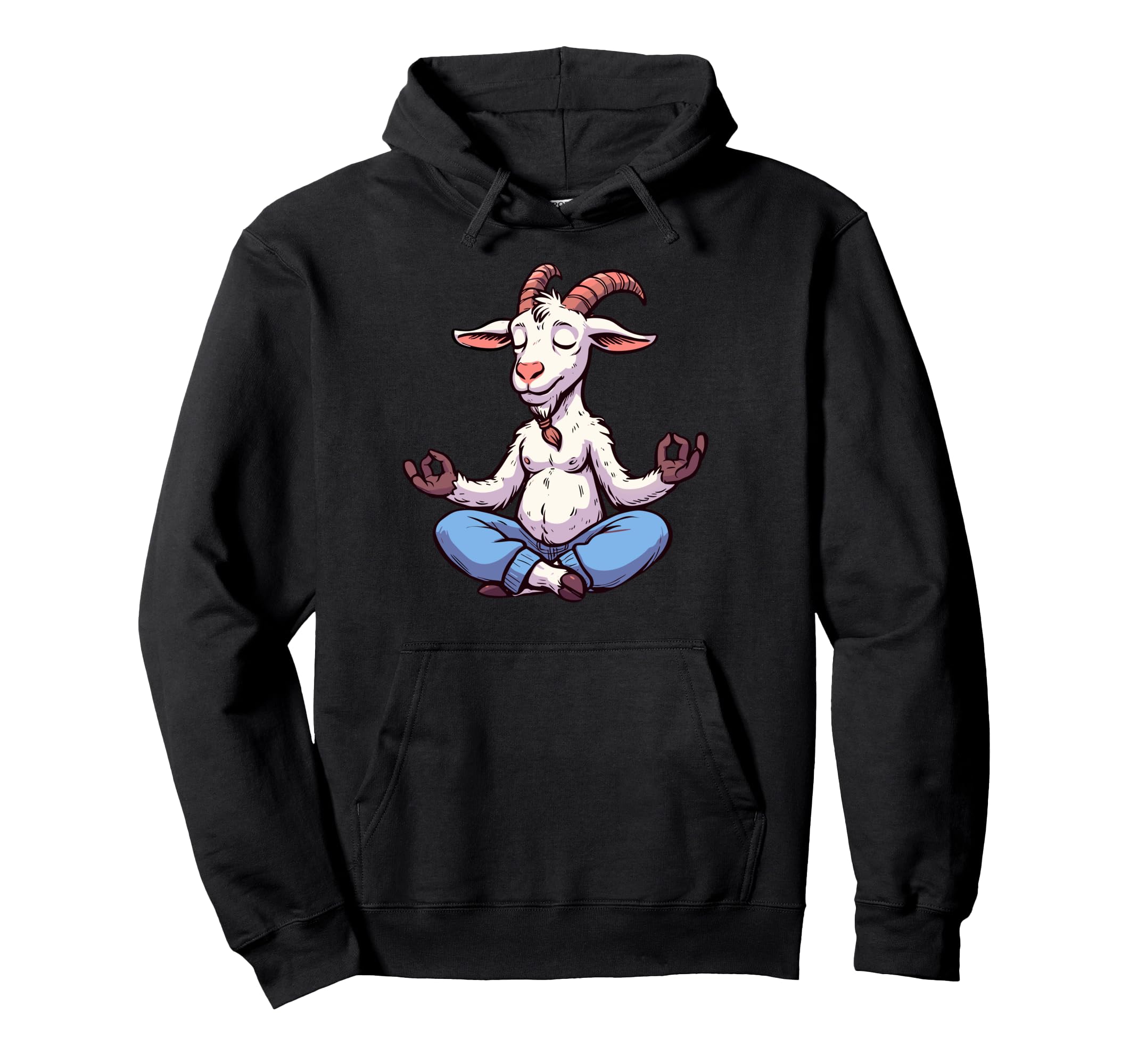 Meditation Goat Yoga Pose Relaxing Animal Hoodie - Trendy Graphic Unisex - T-Shirt, Sweatshirt, Hoodie
