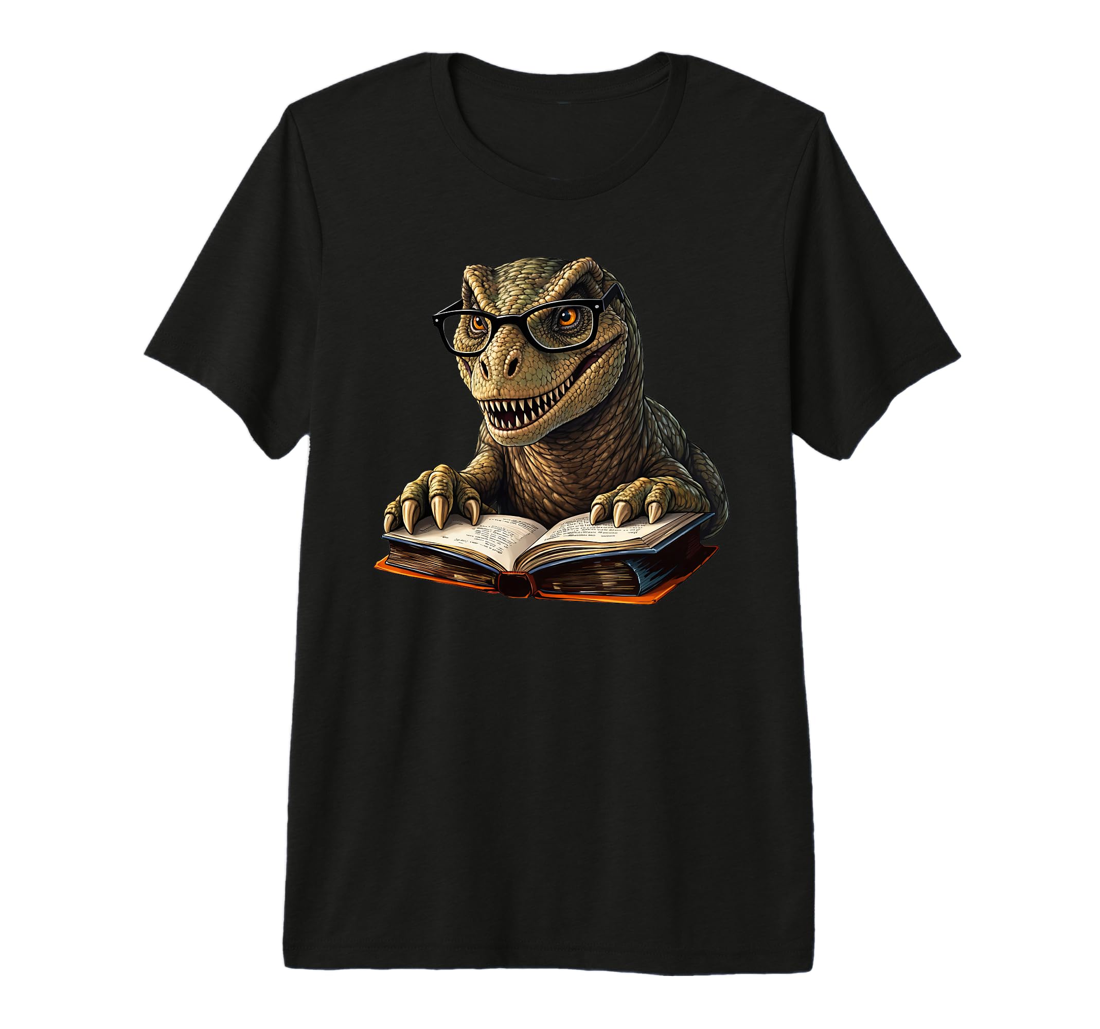 Velociraptor Dinosaur Reading Book T-Shirt - Streetwear Style Men Women - T-Shirt, Sweatshirt, Hoodie