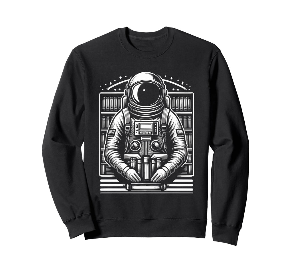 Astronaut Librarian Library Book Sweatshirt - Aesthetic Graphic Men Women - T-Shirt, Sweatshirt, Hoodie