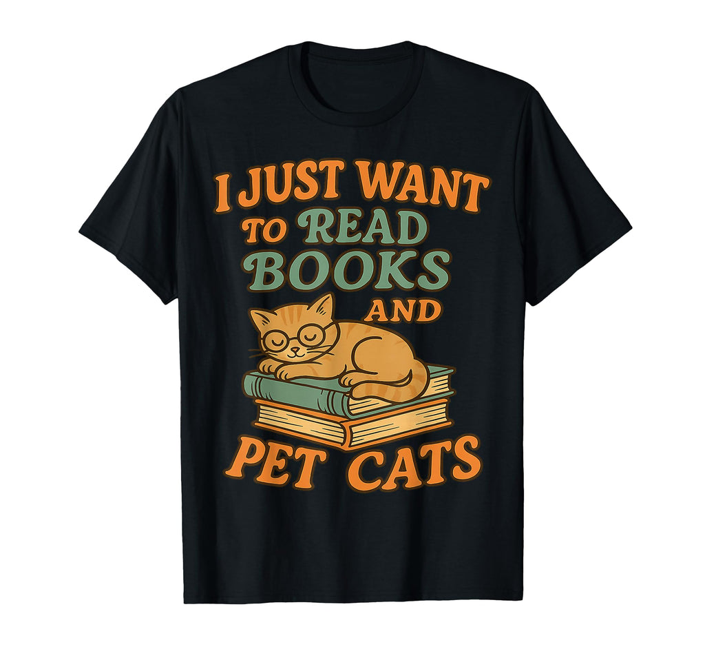 Read Books Pets Cats Cat Lover T-Shirt - Custom Art Print Men Women - T-Shirt, Sweatshirt, Hoodie