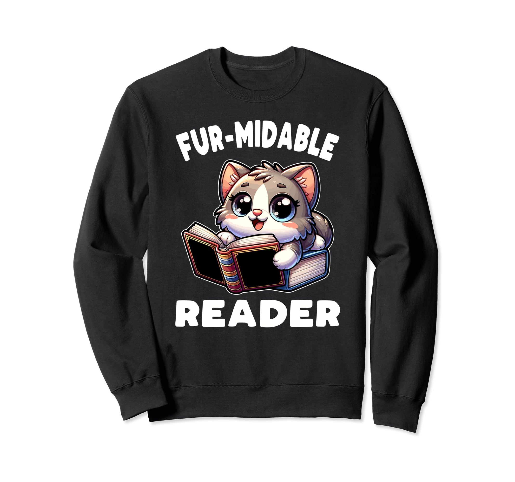 Reading Book Cat Library Reading Sweatshirt - Fun Novelty Design Unisex - T-Shirt, Sweatshirt, Hoodie