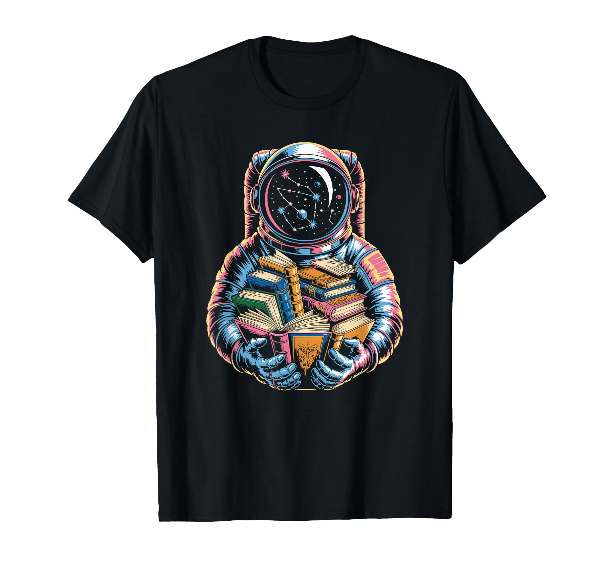 Colorful Galaxy Explorer Reading T-Shirt - Custom Art Print for Adults - T-Shirt, Sweatshirt, Hoodie
