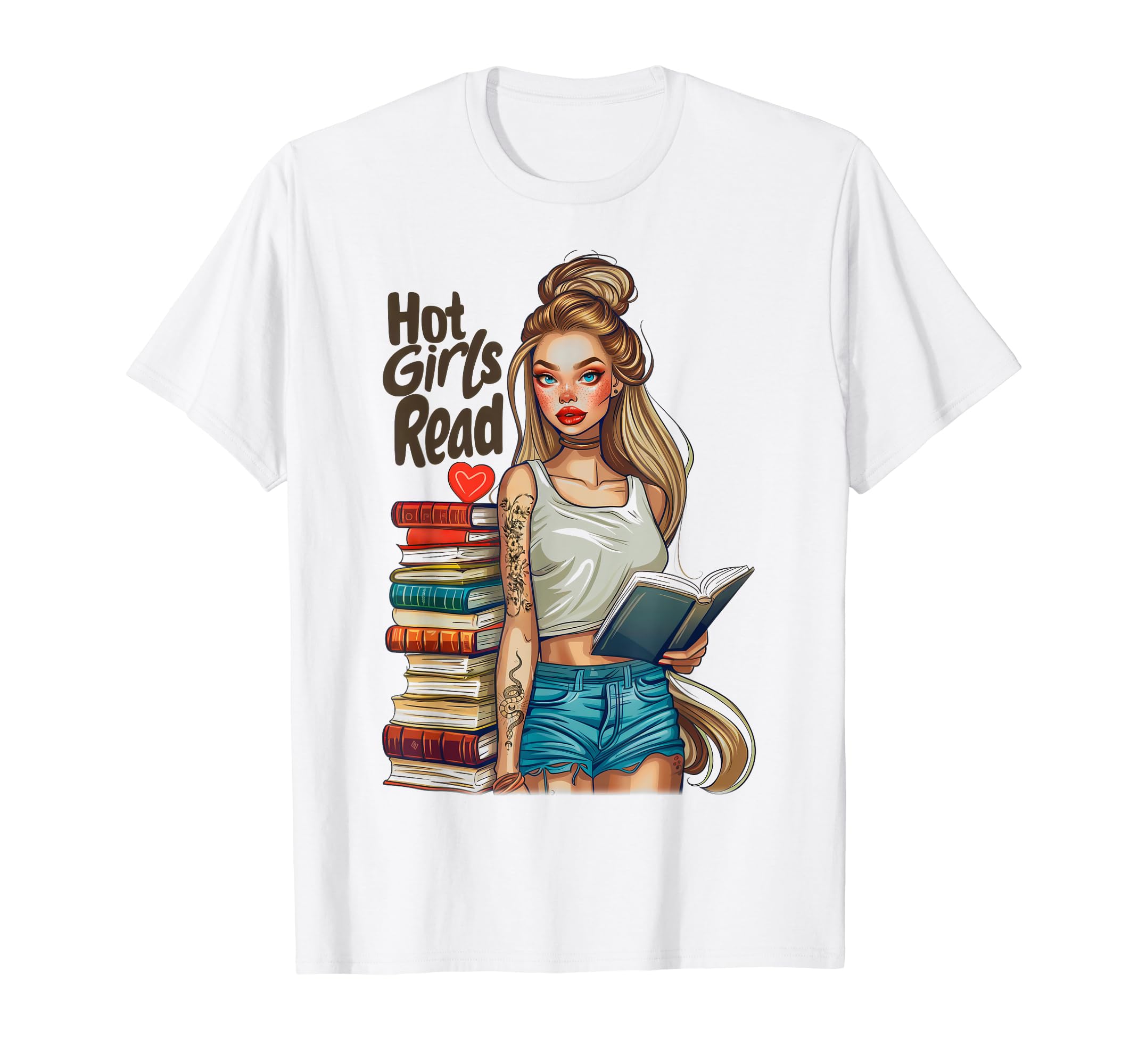 Hot Read Books Spicy Bookish Dark T-Shirt - Minimalist Print for Adults - T-Shirt, Sweatshirt, Hoodie