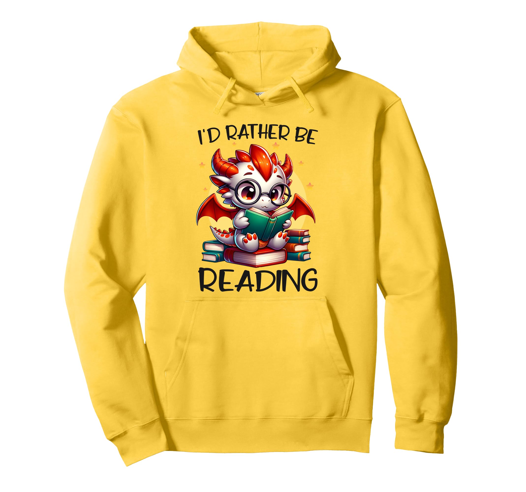 Id Rather Be Reading Book Dragon Hoodie - Fun Novelty Design Unisex - T-Shirt, Sweatshirt, Hoodie