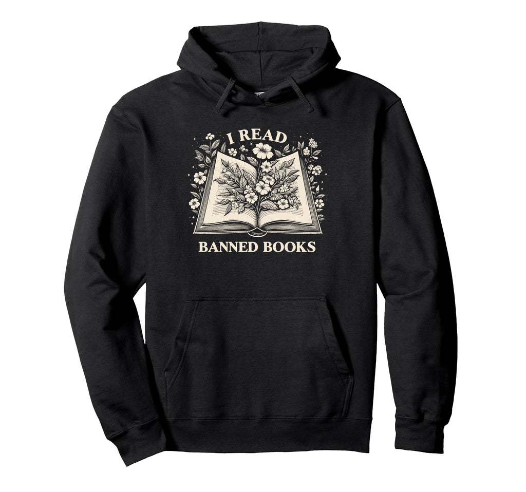 Read Banned Books Wildflower Book Lover Hoodie - Unique Graphic Unisex - T-Shirt, Sweatshirt, Hoodie