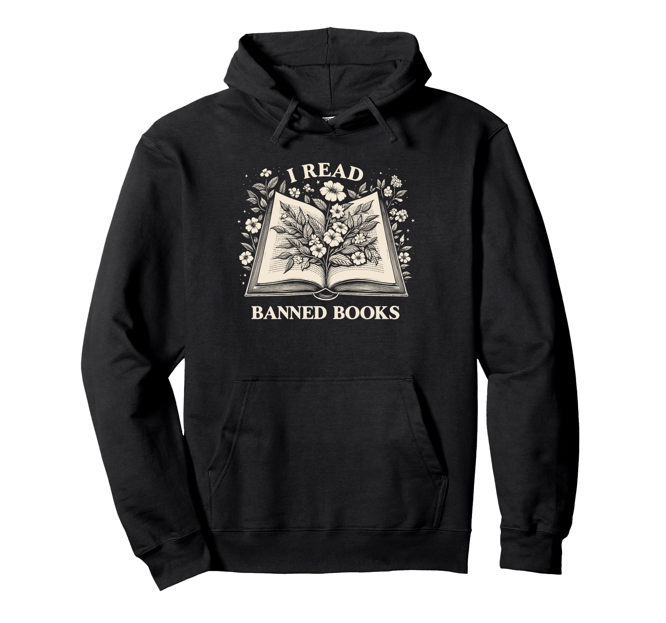Read Banned Books Wildflower Book Lover Hoodie - Unique Graphic Unisex - T-Shirt, Sweatshirt, Hoodie