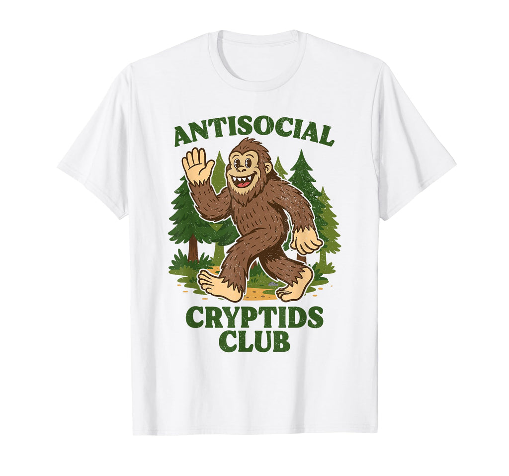 Antisocial Cryptids Club Bigfoot Mascot T-Shirt - Unique Graphic Unisex - T-Shirt, Sweatshirt, Hoodie