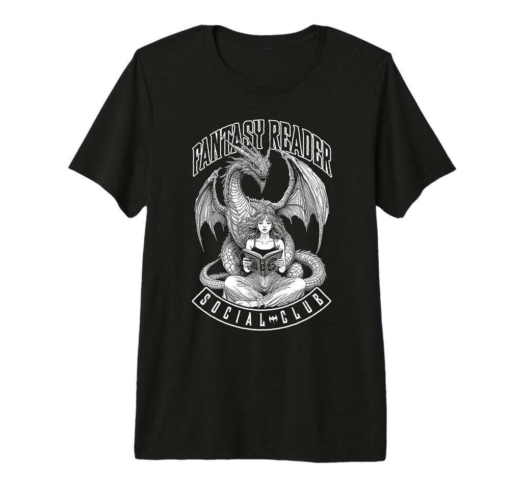 Fantasy Reader Social Club Book Dragon T-Shirt - Unique Graphic Men Women - T-Shirt, Sweatshirt, Hoodie