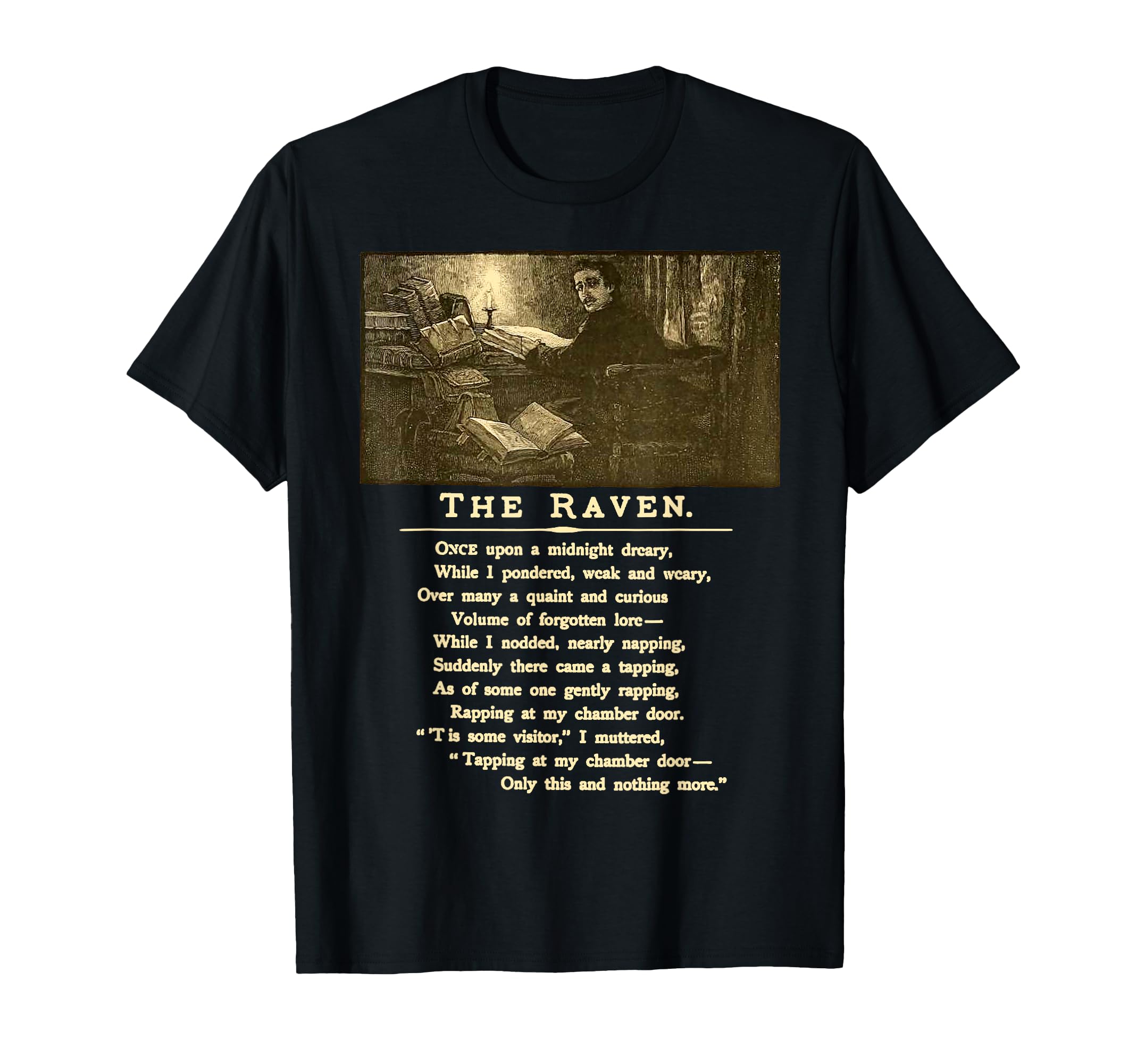Raven Midnight Dreary Literature Edgar T-Shirt - Streetwear Style Unisex - T-Shirt, Sweatshirt, Hoodie