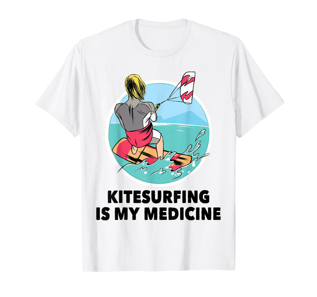 Therapy Kitesurfing Is My Medicine T-Shirt - Aesthetic Graphic Unisex - T-Shirt, Sweatshirt, Hoodie