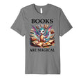 Books Are Magic Book Dragon Reading T-Shirt - Graphic Print for Adults - T-Shirt, Sweatshirt, Hoodie