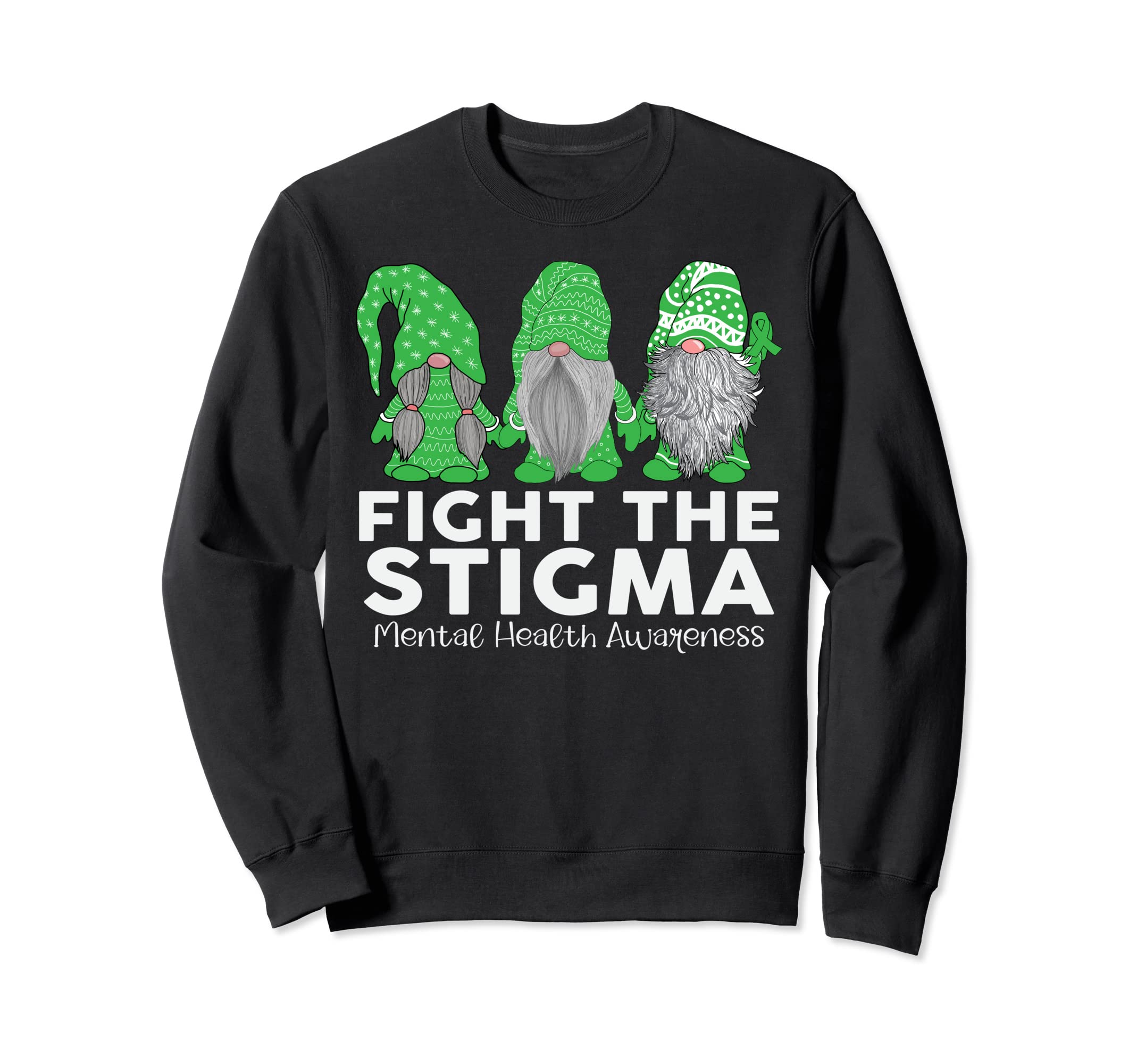 Trio Gnome Fight Stigma Mental Health Sweatshirt - Minimalist Print Unisex - T-Shirt, Sweatshirt, Hoodie