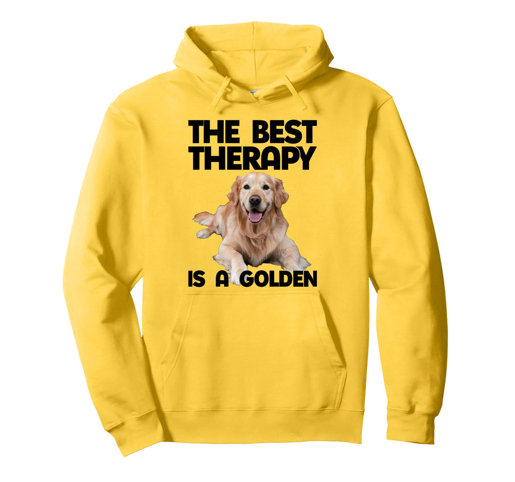 Best Therapy Is Golden Retriever Dog Hoodie - Custom Art Print for Adults - T-Shirt, Sweatshirt, Hoodie