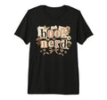 Book Nerd Floral Aesthetic Leopard Tri T-Shirt - Minimalist Print Unisex - T-Shirt, Sweatshirt, Hoodie