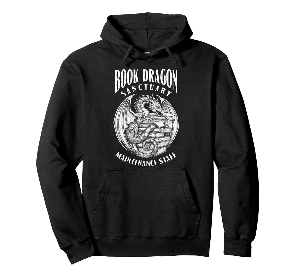 Book Dragon Sanctuary Maintenance Hoodie - Minimalist Print Men Women - T-Shirt, Sweatshirt, Hoodie