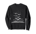 Flying Book Birds Library Sweatshirt - Custom Art Print for Adults - T-Shirt, Sweatshirt, Hoodie