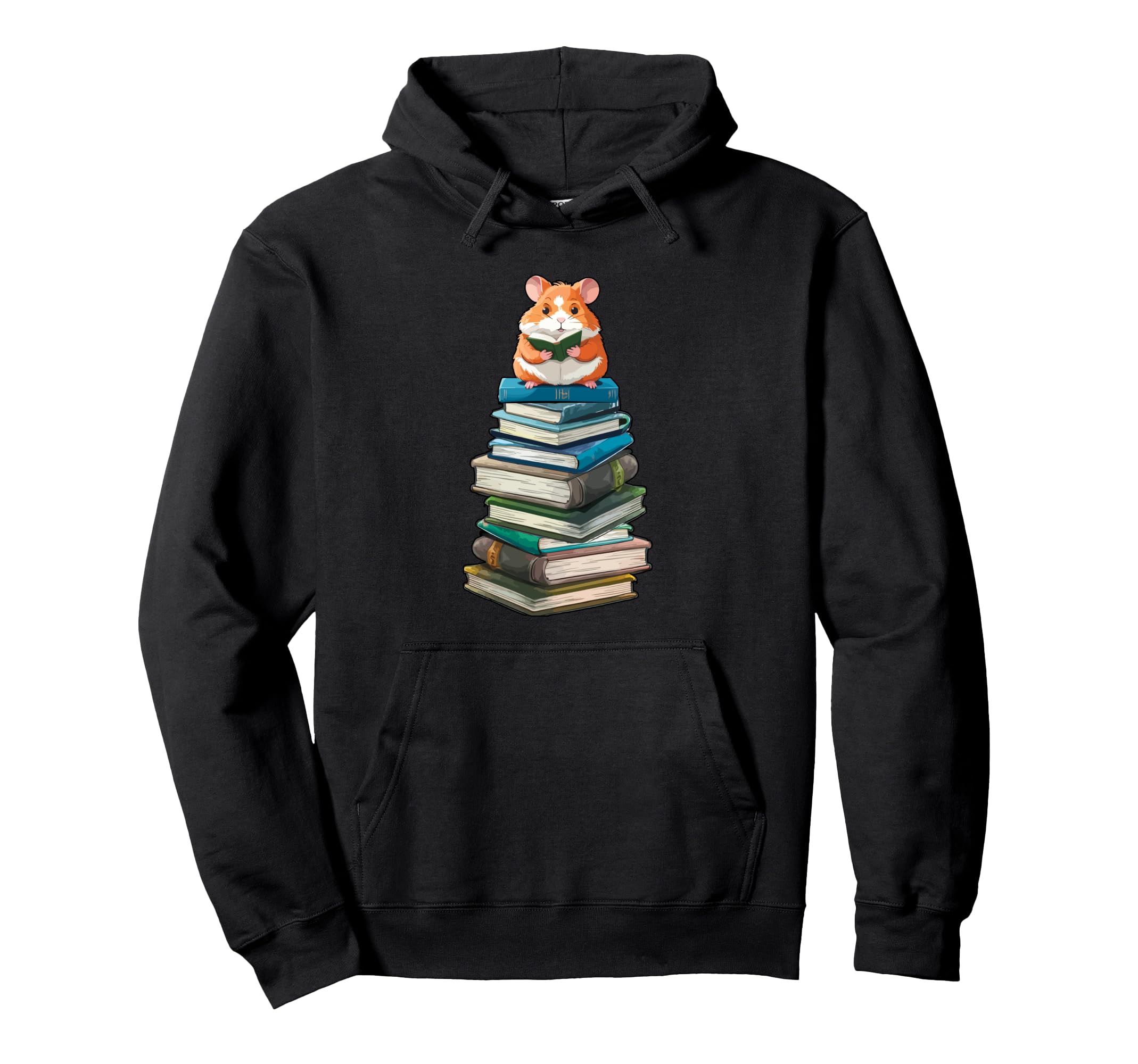 Hamster Reading Book Love Book Kawaii Hoodie - Trendy Graphic Men Women - T-Shirt, Sweatshirt, Hoodie