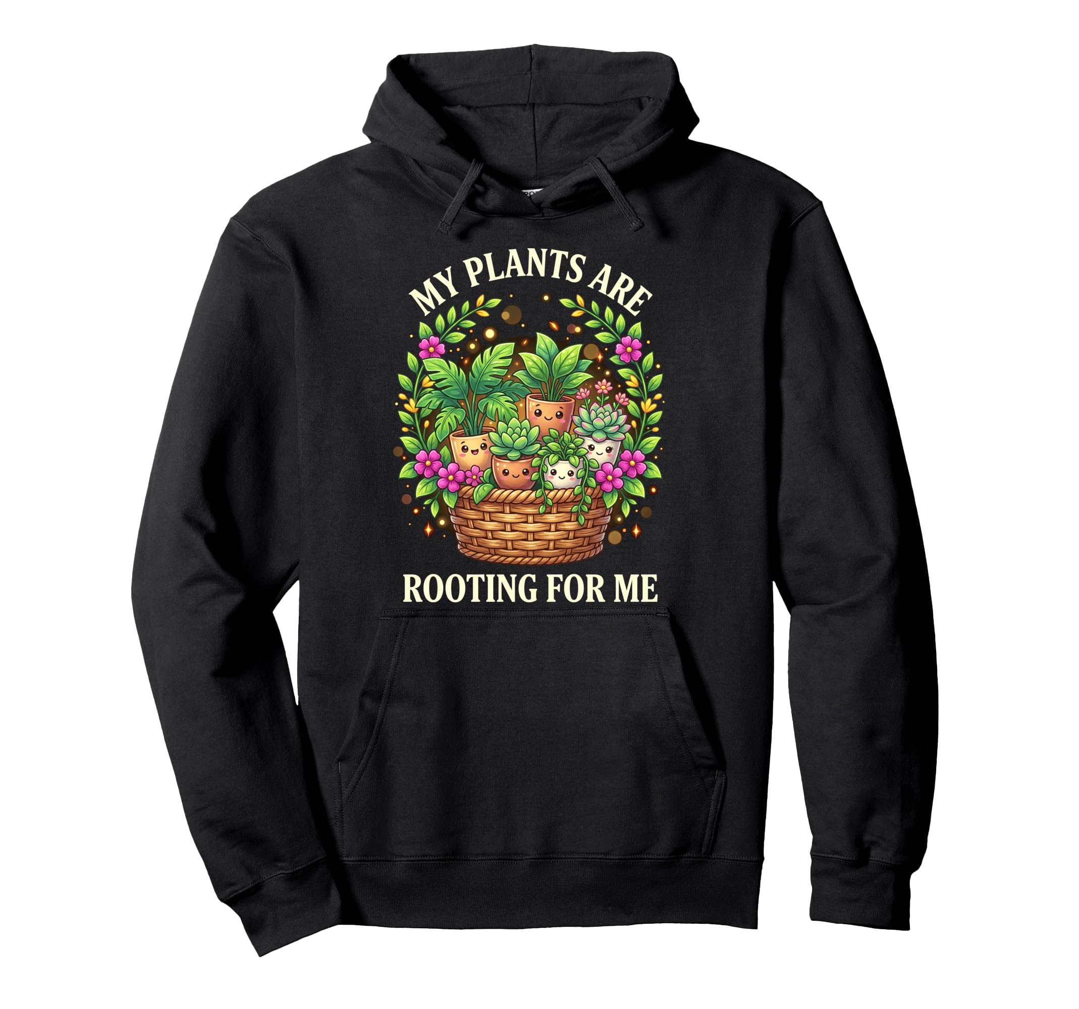 My Plants Are Rooting Me Plant Lover Pun Hoodie - Custom Art Print Unisex - T-Shirt, Sweatshirt, Hoodie