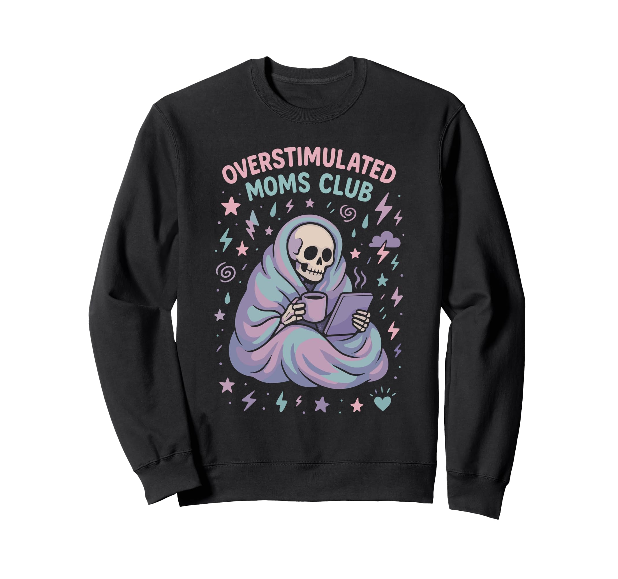 Groovy Overstimulated Moms Club Hoodie - Aesthetic Graphic Unisex - T-Shirt, Sweatshirt, Hoodie