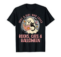 Just Who Loves Books Cats Halloween T-Shirt - Aesthetic Graphic Unisex - T-Shirt, Sweatshirt, Hoodie