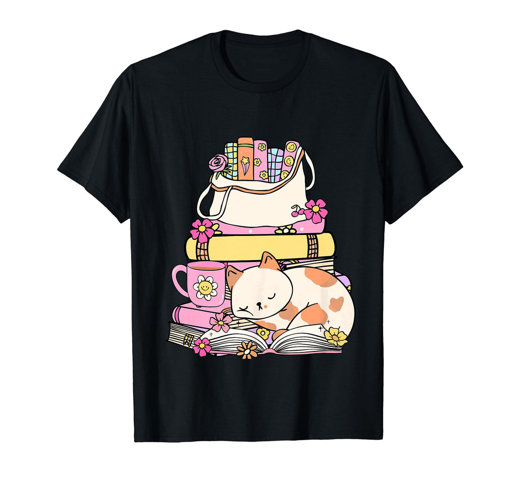 Cats Coffee And Book Bibliophile T-Shirt - Trendy Graphic Men Women - T-Shirt, Sweatshirt, Hoodie