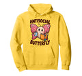Groovy Anti Social Butterfly Ironic Hoodie - Fun Novelty Design for Adults - T-Shirt, Sweatshirt, Hoodie