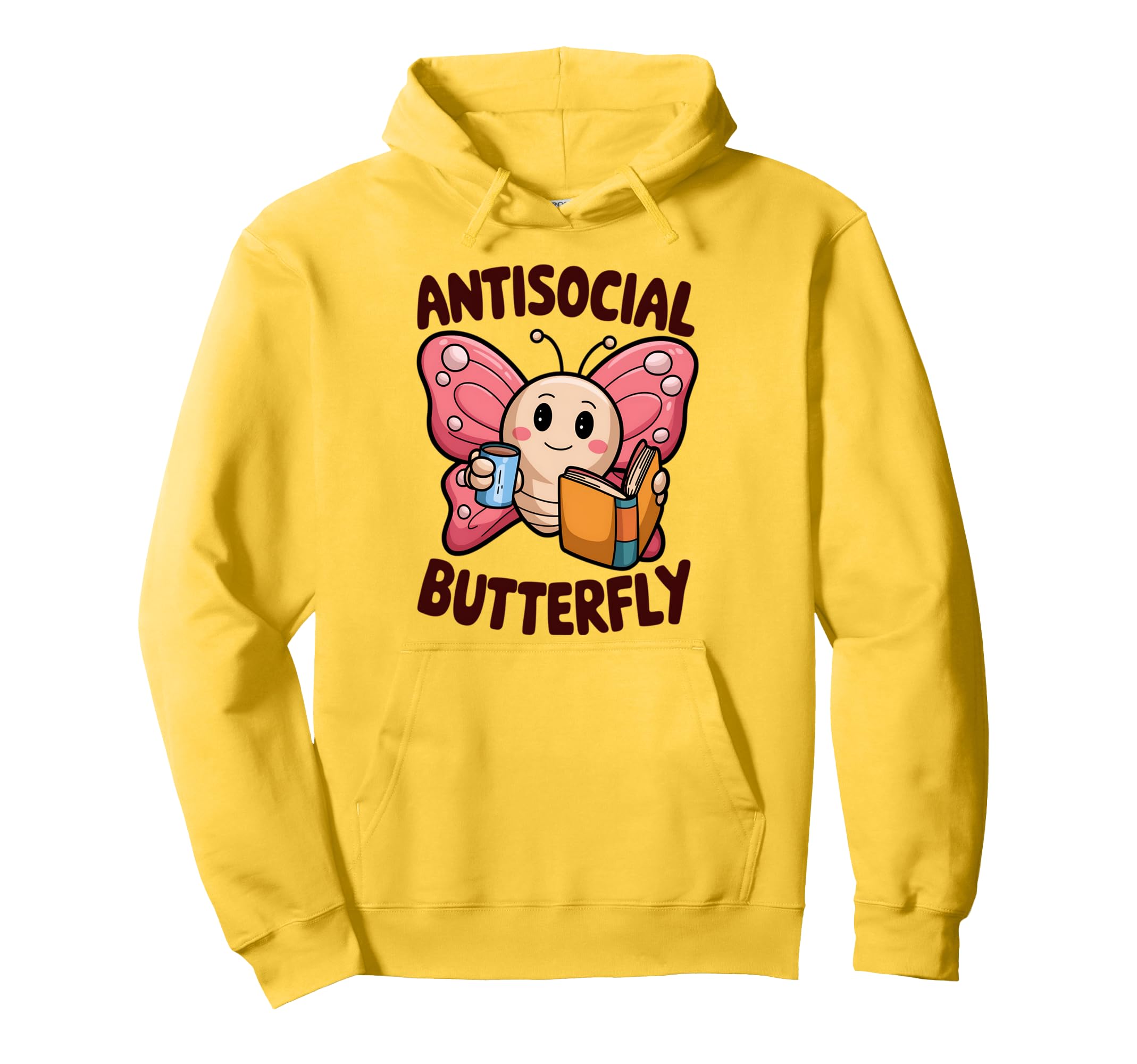 Groovy Anti Social Butterfly Ironic Hoodie - Fun Novelty Design for Adults - T-Shirt, Sweatshirt, Hoodie