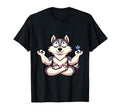 Meditation Huskey Yoga Pose Relaxing Animal T-Shirt - Trendy Graphic Unisex - T-Shirt, Sweatshirt, Hoodie