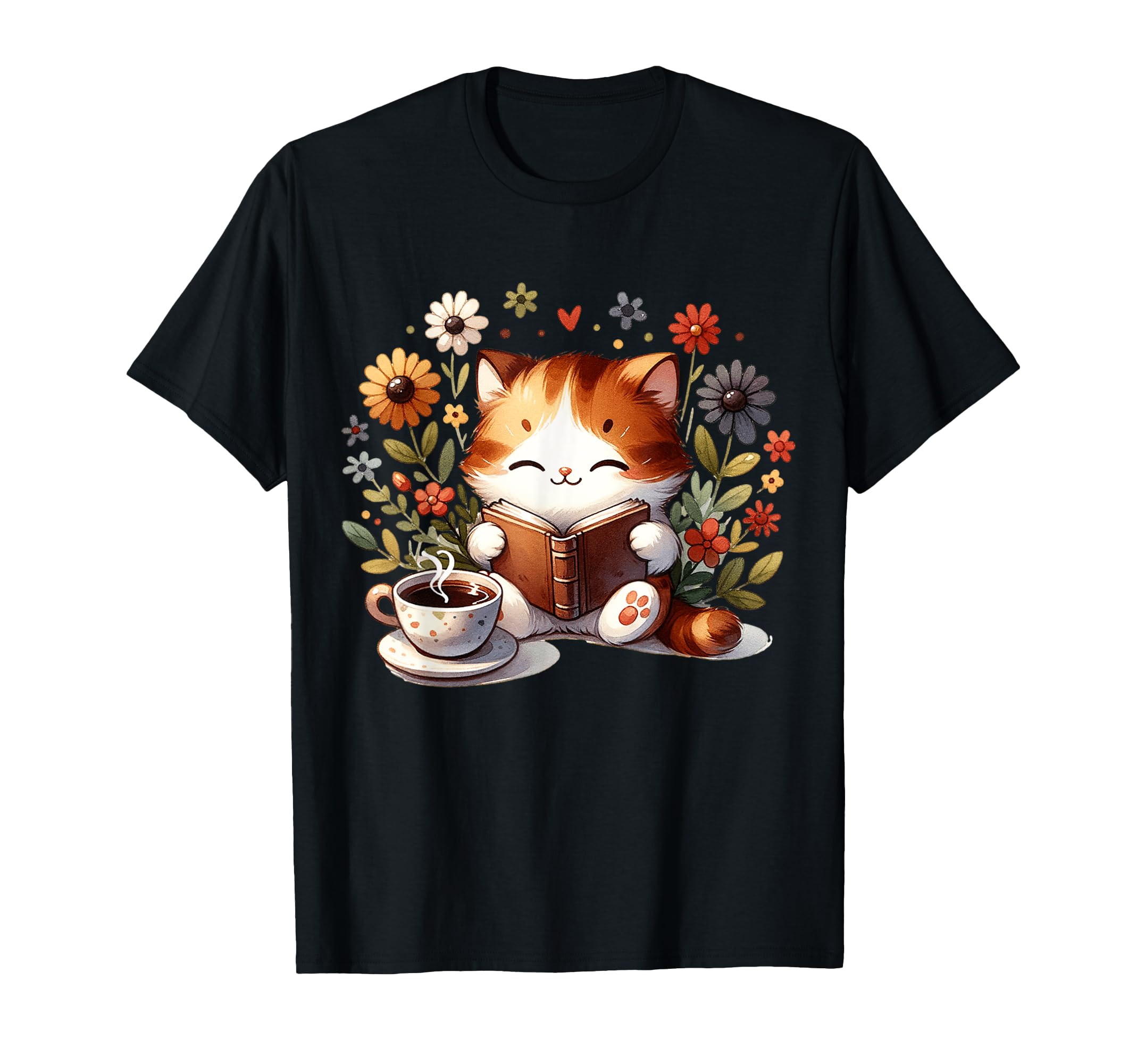 Just Who Loves Books Cats And Coffee T-Shirt - Trendy Graphic Men Women - T-Shirt, Sweatshirt, Hoodie