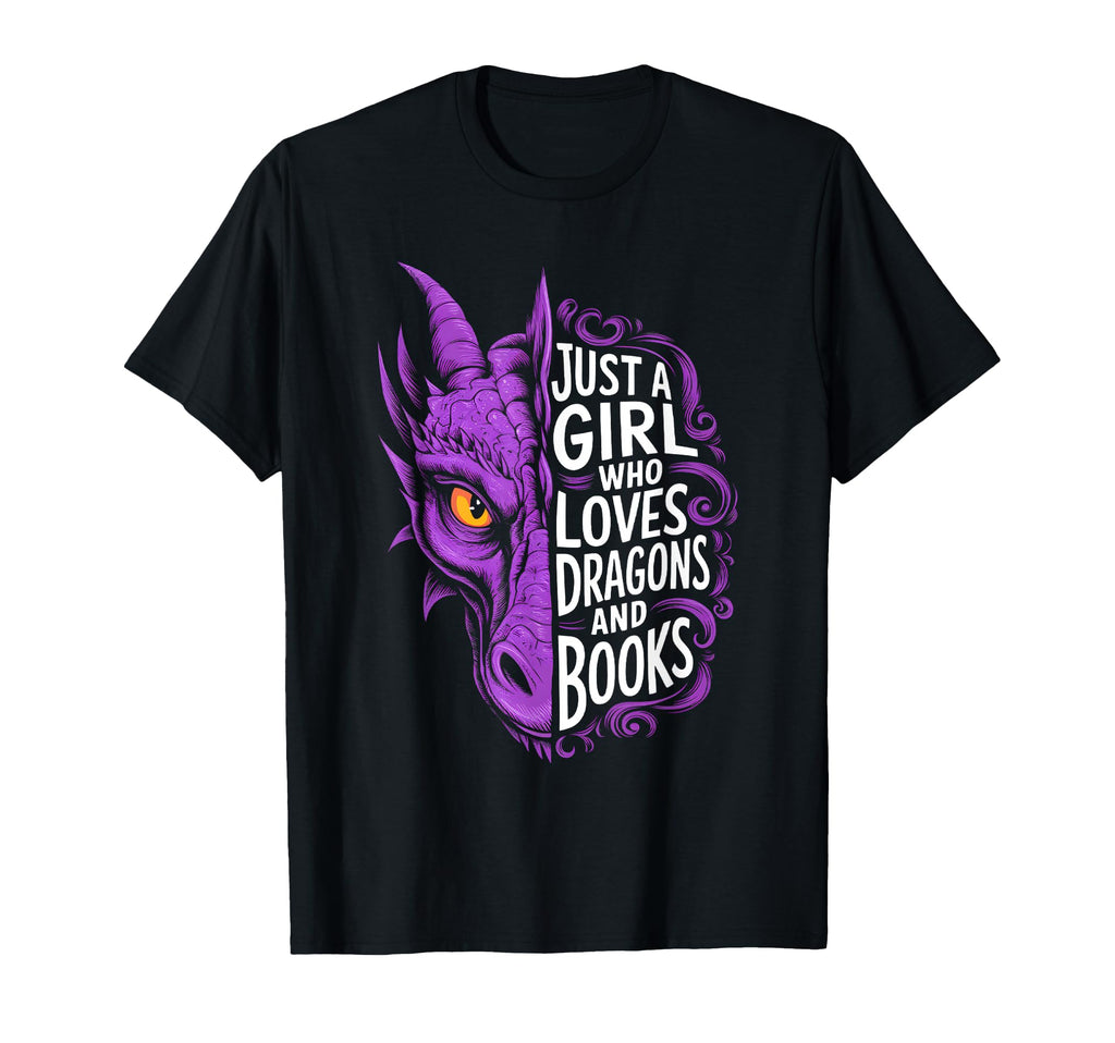 Just Who Loves Dragons And Books T-Shirt - Unique Graphic Men Women - T-Shirt, Sweatshirt, Hoodie
