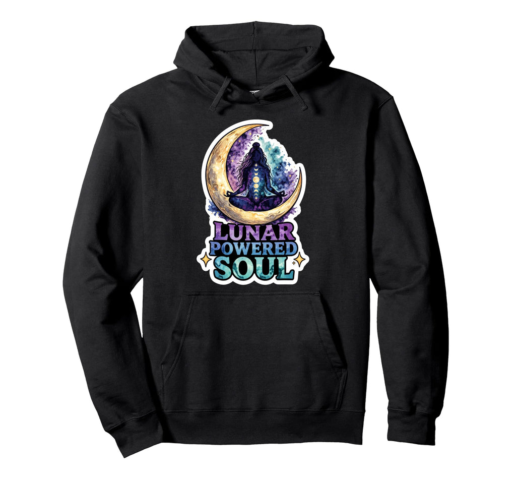 Moon Meditation Lunar Mindfulness Hoodie - Trendy Graphic Men Women - T-Shirt, Sweatshirt, Hoodie