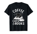 Coffee Book Reading Shirts Cat Lover T-Shirt - Aesthetic Graphic Men Women - T-Shirt, Sweatshirt, Hoodie