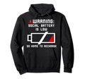 Warning Social Battery Is Low Hoodie - Casual Everyday Wear for Adults - T-Shirt, Sweatshirt, Hoodie